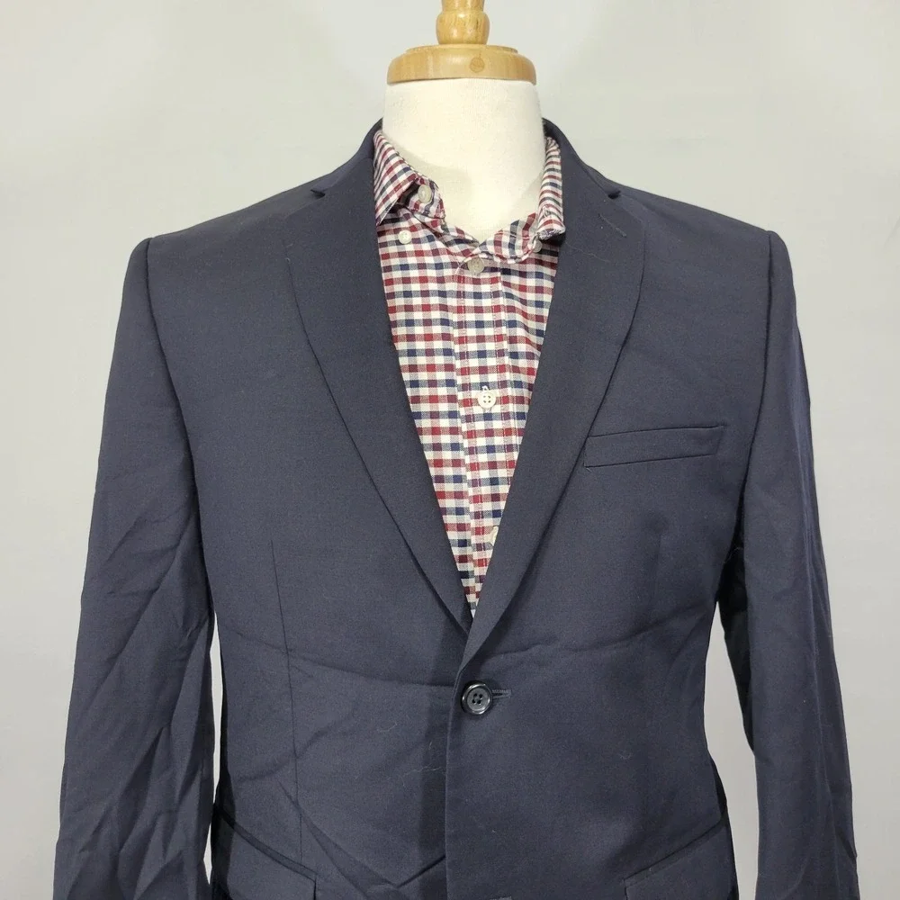Joseph Abboud Men's‎ Sport Coat Blazer Two Button Navy Twill Wool Size 40S